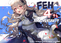 Artwork of female Corrin for Heroes's fourth anniversary, drawn by Sencha.