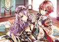 Official artwork for a support conversation between Camilla and Hinoka from Fates.