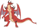 Artwork of a red dragon from Tellius Recollection: vol. 2