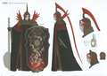 Concept art of the Flame Emperor from Three Houses.