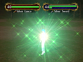 Lucia activating Astra (start-up flash) in Path of Radiance.