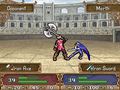 Marth in an arena match in Shadow Dragon.