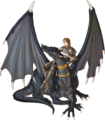 Haar, a Wyvern Lord, with his wyvern in Path of Radiance.
