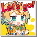 A sticker featuring Fjorm; features a voice clip saying "Let's Go!".
