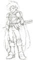 Concept artwork of Roy from The Binding Blade, dated July 18, 2001.