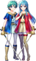 Artwork of Eirika: Twin Refulgence, a Duo Hero of which Ephraim is a part, from Heroes.