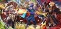 Artwork of Seliph, Leif, and Ares.