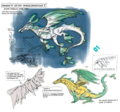 Concept artwork of Manakete dragon forms, including Nowi's and Tiki's, from Awakening.
