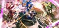 Artwork of Est, Catria, and Palla from Fire Emblem Cipher.