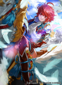 Artwork of Hinoka as a Sky Knight in Fire Emblem Cipher.