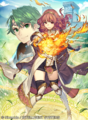 Alm in an artwork of Celica from Cipher.