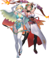 Artwork of Laegjarn: Flame and Frost, a duo hero including Fjorm, from Heroes.
