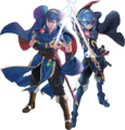 Artwork of Marth and Lucina.