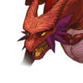 Close-up of the generic fire dragon portrait, from the stat screen, in Echoes: Shadows of Valentia.