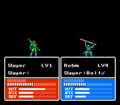 Tobin as a Dread Fighter, fighting a generic enemy Dread Fighter, in Gaiden.