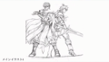 Concept artwork of Marth and Kris from New Mystery of the Emblem.