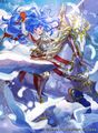 Artwork of Caeda from the first set of the Cipher TCG, from card B01-004SR.
