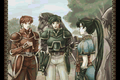 The Tactician (right) and Lyn meeting Kent and Sain in the prototype.