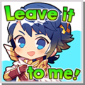 A sticker featuring Alfonse; features a voice clip saying "Leave it to me!".