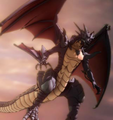 Kurthnaga in his shifted black dragon state in a Radiant Dawn cutscene.