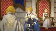 Yelena watches Rowan and Lianna bicker in a cutscene.
