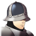 The generic male Soldier portrait used by the gatekeeper in Three Houses.
