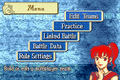 The Link Arena's main menu in The Blazing Blade.