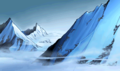 The icy mountains surrounding the ice dragon's temple.