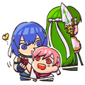 Catria in an artwork of Palla: Sister Trio from Heroes.