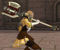Goldmary wielding a Poleaxe in Engage.