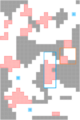 Entering the orange area triggers the northwest reinforcements and entering the blue area triggers the northeast reinforcements