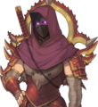 The generic Specter/Death Mask Dread Fighter portrait in Fire Emblem Echoes: Shadows of Valentia.