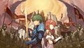 Rigel Castle featuring in the background of Echoes: Shadows of Valentia's boxart.