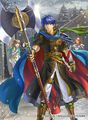 Artwork of Ike with Urvan from Fire Emblem Cipher.