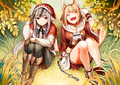 Official artwork for a support conversation between Velouria and Selkie from Fates.