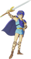 Artwork of Marth from Shadow Dragon & the Blade of Light.