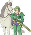 Abel, a Cavalier, and his horse from Shadow Dragon & the Blade of Light.