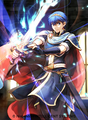 Marth in Fire Emblem Cipher, illustrated by Wada.