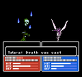 Tatarrah casting Death against a Falcon Knight in Gaiden.
