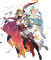 Artwork of Laegjarn: Flame and Frost, a duo hero including Fjorm, from Heroes.
