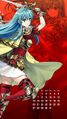 Image of a Heroes calendar's August 2017 page, featuring Eirika.