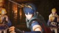 Marth, with Rowan and Lianna in the background in a cutscene.