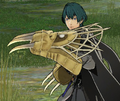 Byleth wielding Aura Knuckles in Three Houses.