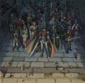 Artwork of Ike and the Crimean Army from the opening cinematic of Path of Radiance.