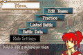 The Link Arena's main menu in The Sacred Stones.