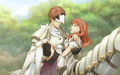 Artwork of Conrad with Celica from Echoes: Shadows of Valentia.
