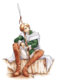 Artwork of Cain from Fire Emblem: Thracia 776.