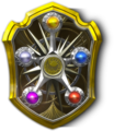 Official render of the Shield of Flames with all Gleamstones from Warriors.