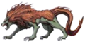 Artwork of a Mauthe Doog from The Sacred Stones.