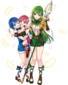 Artwork of Palla: Sister Trio, a Duo Hero of which Est is a part, from Heroes.